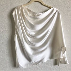 Michelle Mason Silk asymmetric gathered top